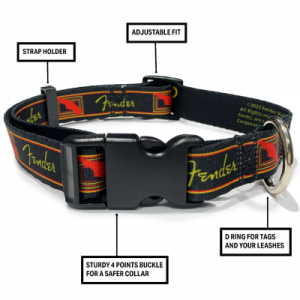Perri's Fender with Headstock Licensed Dog Collar Large